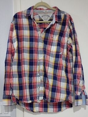 Vintage Tommy Hilfiger Womens Plaid Long-Sleeve Button-Down Shirt Size L